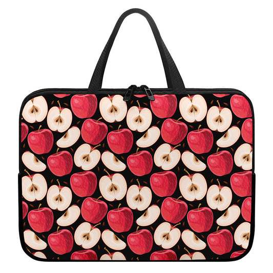 Apple Pattern Print Laptop Sleeve With Handle