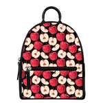 Apple Pattern Print Leather Backpack
