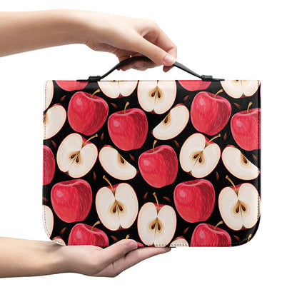 Apple Pattern Print Leather Bible Cover