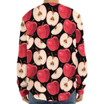 Apple Pattern Print Long Sleeve Baseball Jersey