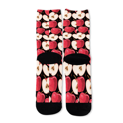 Apple Pattern Print Long Socks