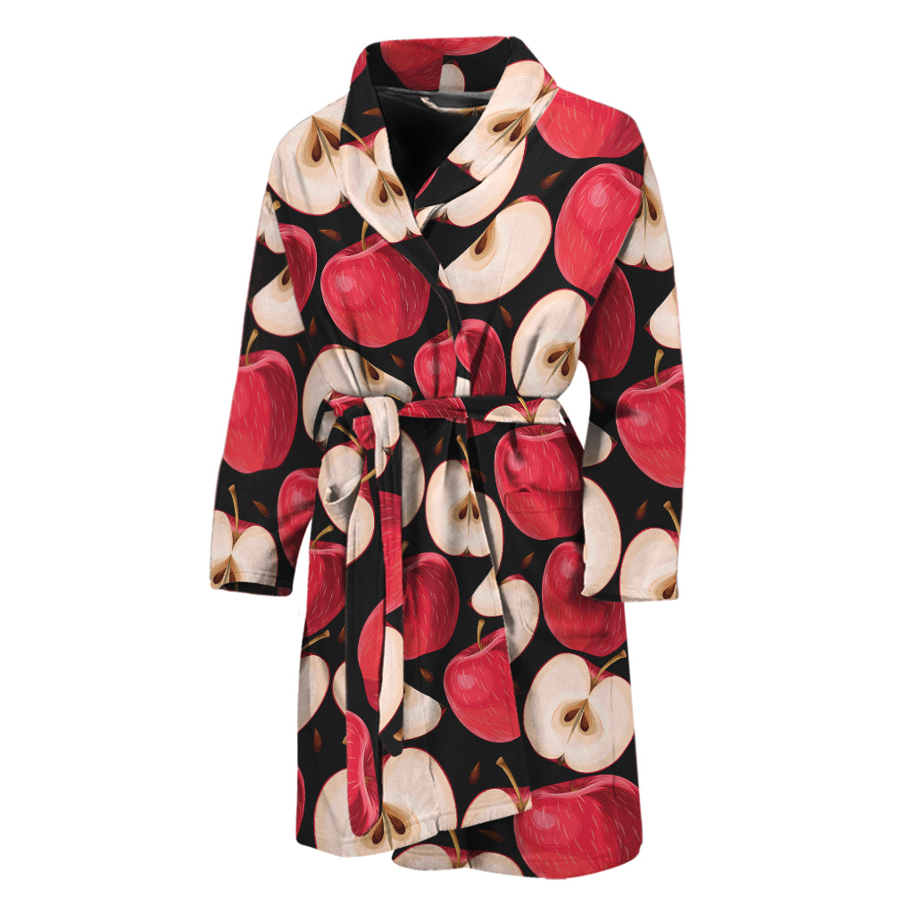 Apple Pattern Print Men's Bathrobe
