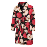 Apple Pattern Print Men's Bathrobe