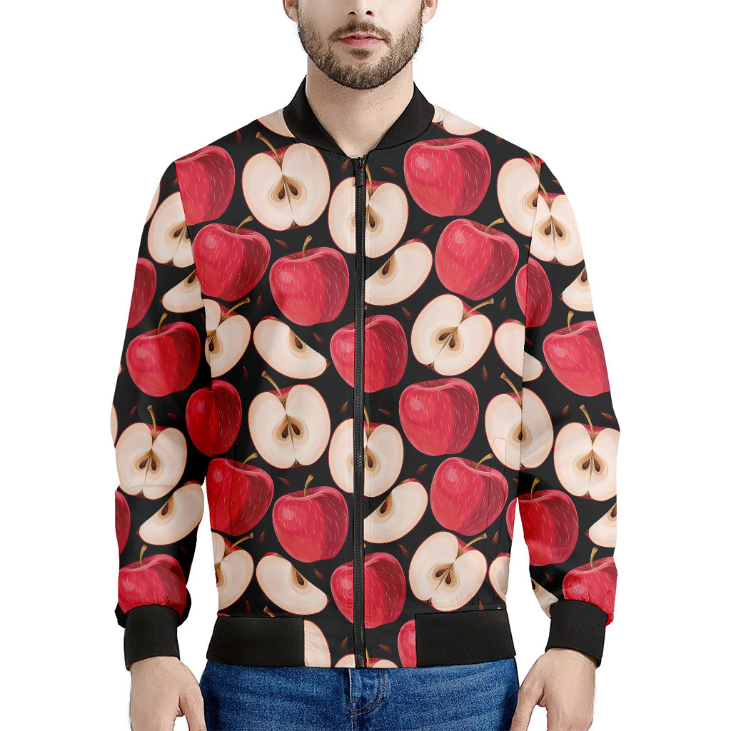 Apple Pattern Print Men's Bomber Jacket