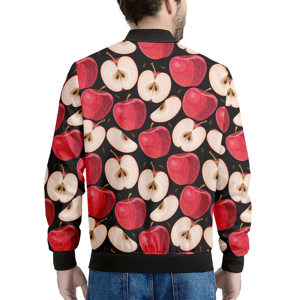 Apple Pattern Print Men's Bomber Jacket