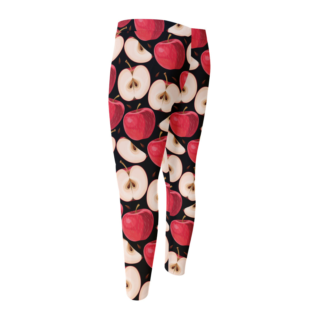 Apple Pattern Print Men's Compression Pants