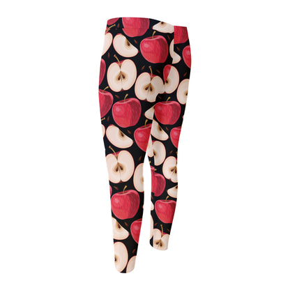 Apple Pattern Print Men's Compression Pants