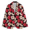 Apple Pattern Print Men's Cotton Blazer