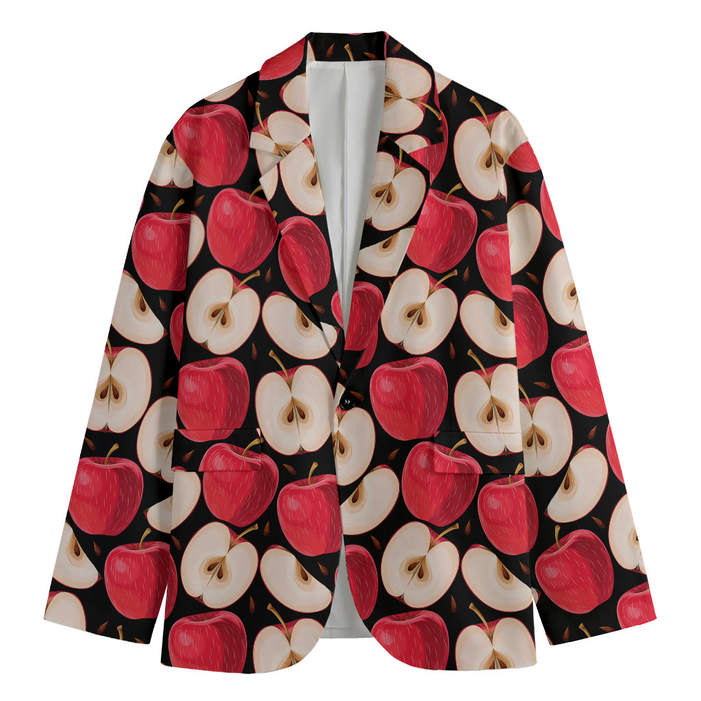 Apple Pattern Print Men's Cotton Blazer