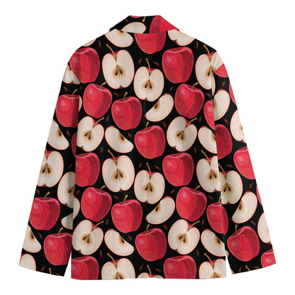 Apple Pattern Print Men's Cotton Blazer