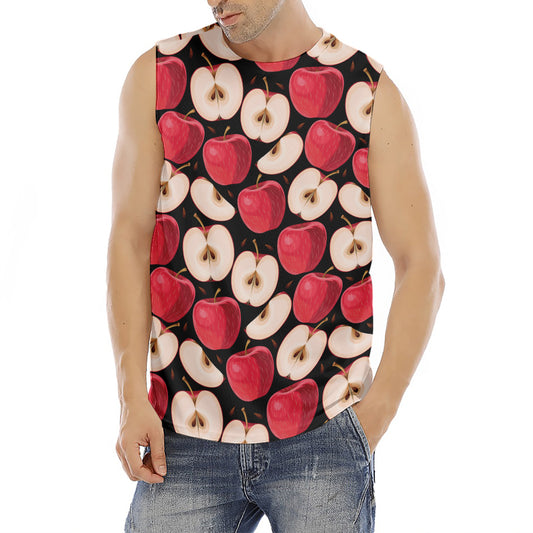 Apple Pattern Print Men's Fitness Tank Top