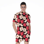 Apple Pattern Print Men's Rompers