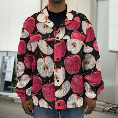 Apple Pattern Print Men's Shirt Jacket
