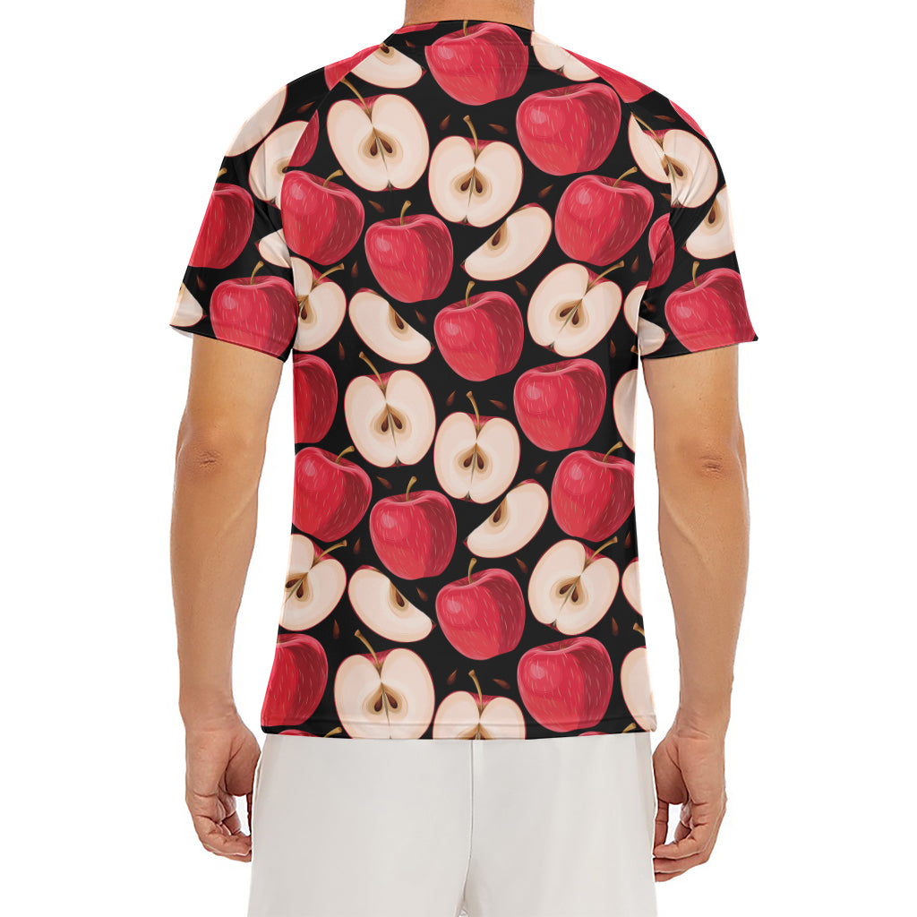 Apple Pattern Print Men's Short Sleeve Rash Guard