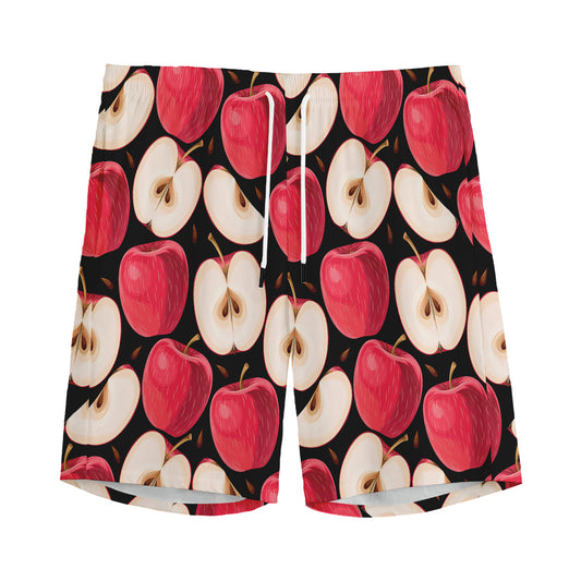 Apple Pattern Print Men's Sports Shorts
