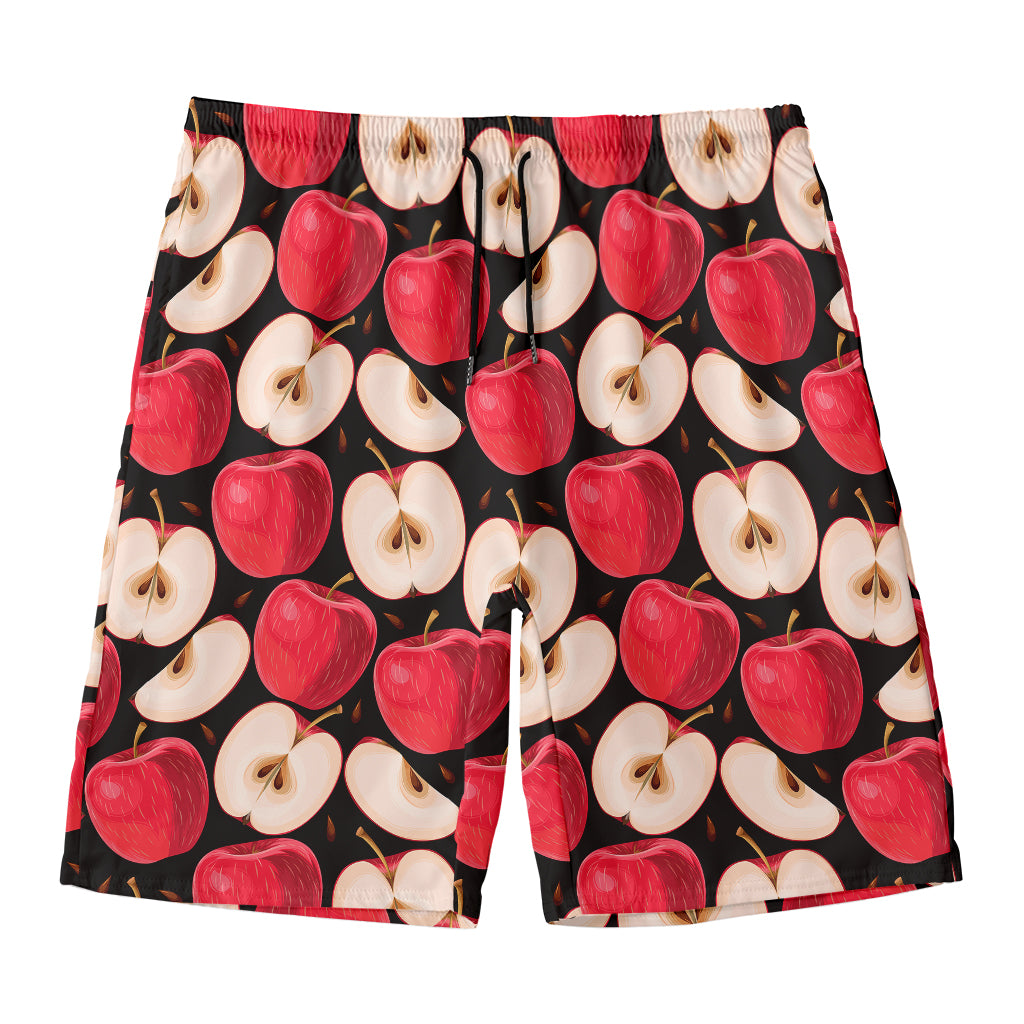 Apple Pattern Print Men's Swim Trunks