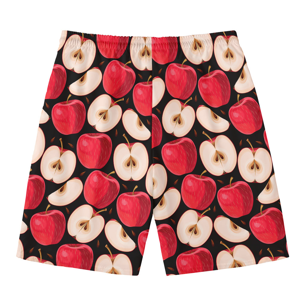Apple Pattern Print Men's Swim Trunks