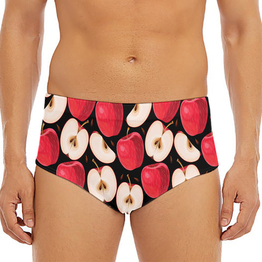 Apple Pattern Print Men's Triangle Swim Briefs