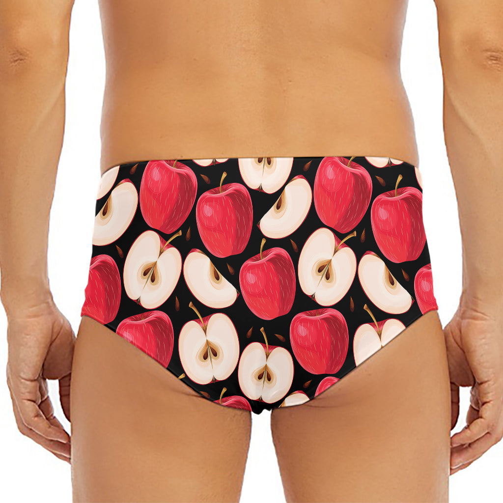 Apple Pattern Print Men's Triangle Swim Briefs