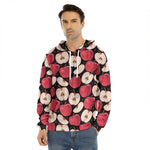 Apple Pattern Print Men's Velvet Pullover Hoodie