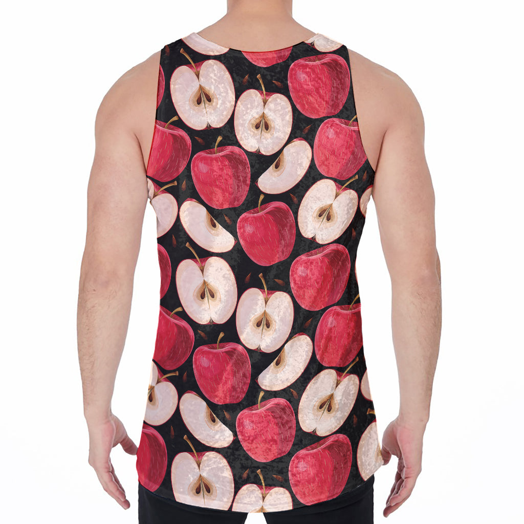 Apple Pattern Print Men's Velvet Tank Top