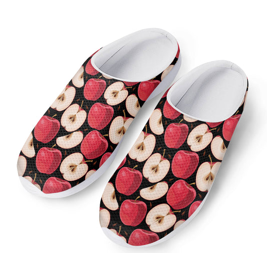 Apple Pattern Print Mesh Casual Shoes