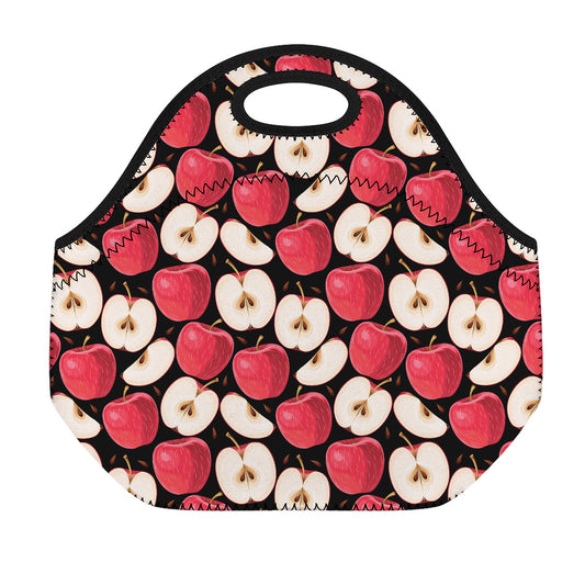 Apple Pattern Print Neoprene Lunch Bag