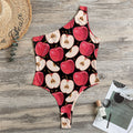 Apple Pattern Print One Shoulder Bodysuit