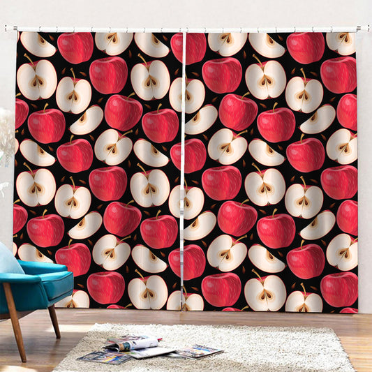 Apple Pattern Print Pencil Pleat Curtains