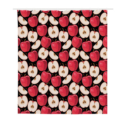 Apple Pattern Print Polyester Shower Curtain