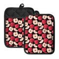 Apple Pattern Print Pot Holders With Pocket
