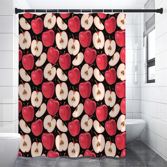 Apple Pattern Print Premium Shower Curtain