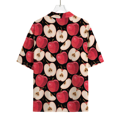 Apple Pattern Print Rayon Hawaiian Shirt