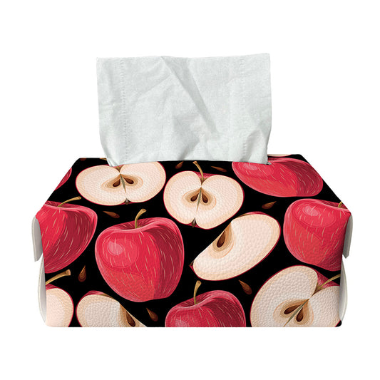 Apple Pattern Print Rectangle Tissue Box Cover