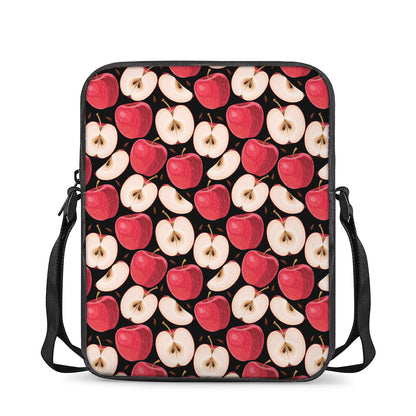 Apple Pattern Print Rectangular Crossbody Bag