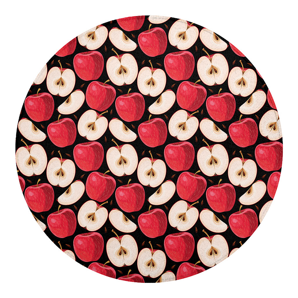 Apple Pattern Print Round Blanket