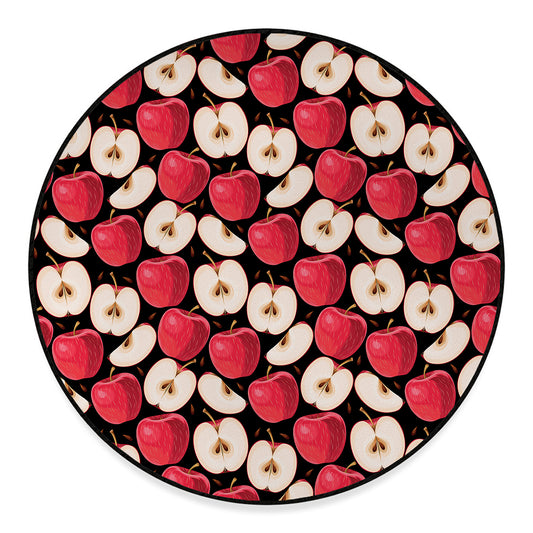 Apple Pattern Print Round Floor Mat