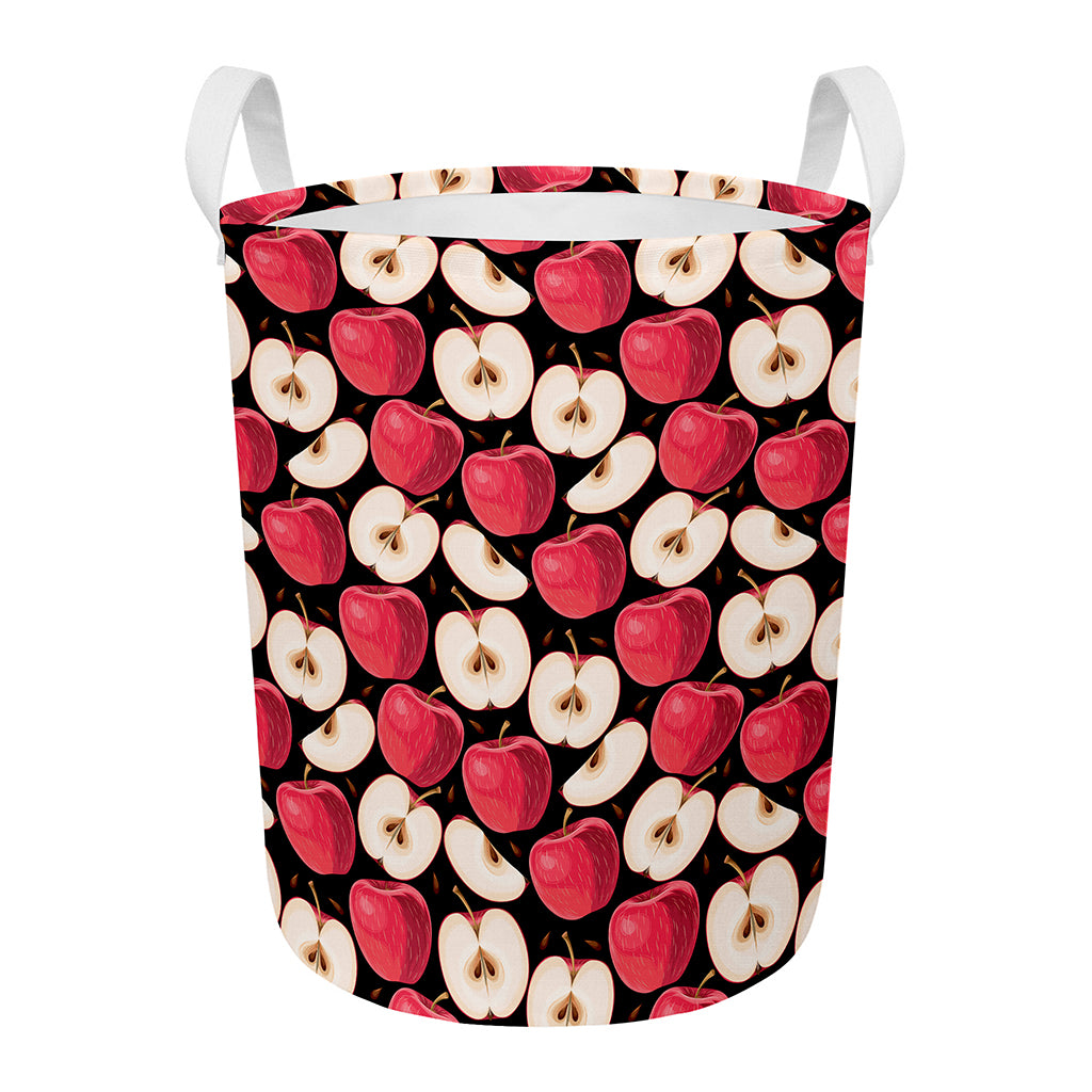Apple Pattern Print Round Laundry Basket