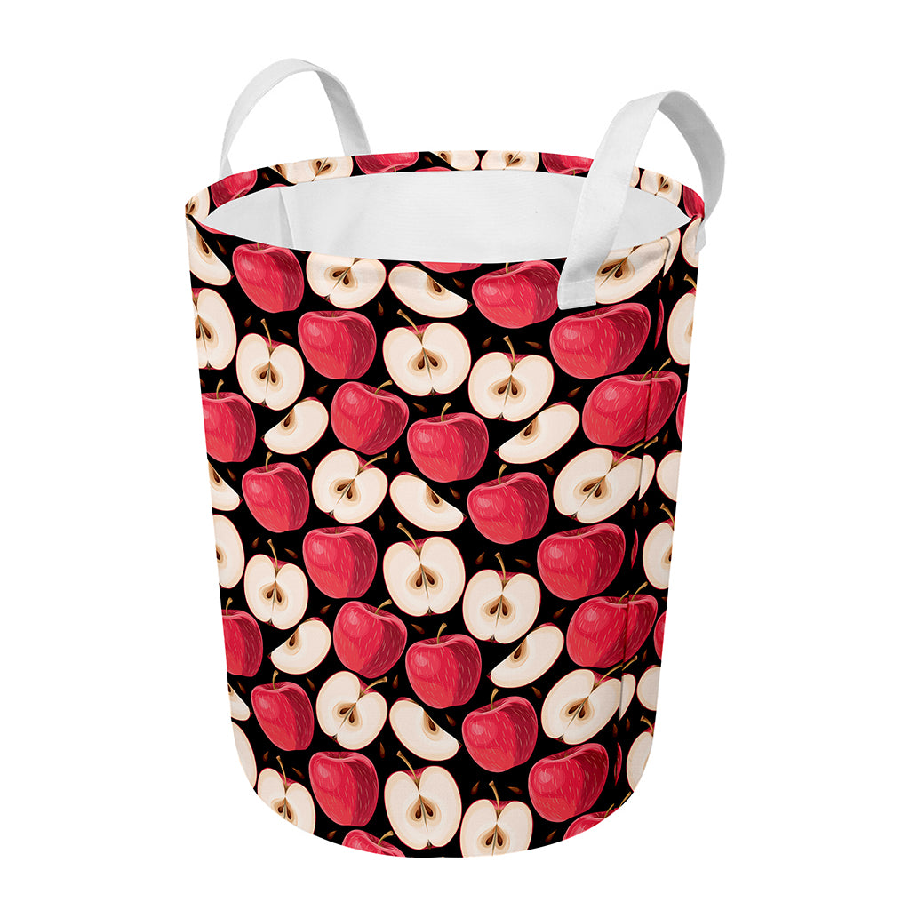 Apple Pattern Print Round Laundry Basket