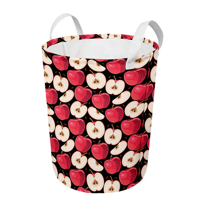 Apple Pattern Print Round Laundry Basket