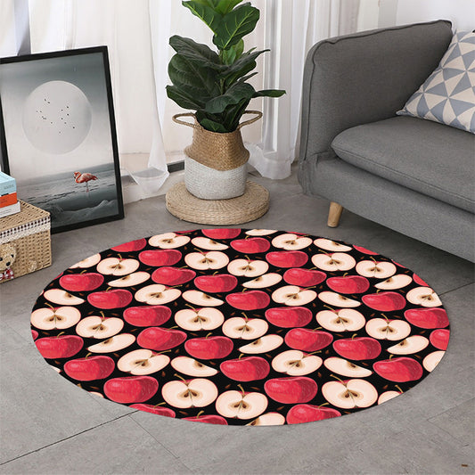 Apple Pattern Print Round Rug