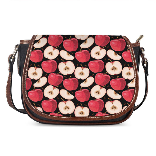 Apple Pattern Print Saddle Bag