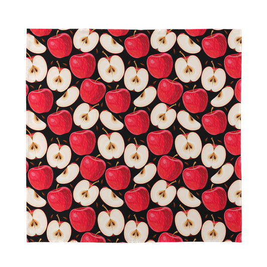 Apple Pattern Print Silk Bandana