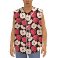 Apple Pattern Print Sleeveless Baseball Jersey