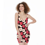 Apple Pattern Print Sleeveless Bodycon Dress