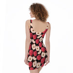 Apple Pattern Print Sleeveless Bodycon Dress