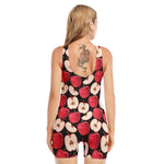 Apple Pattern Print Sleeveless One Piece Swimsuit