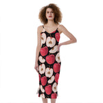 Apple Pattern Print Slim Fit Midi Cami Dress