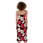 Apple Pattern Print Slim Fit Midi Cami Dress