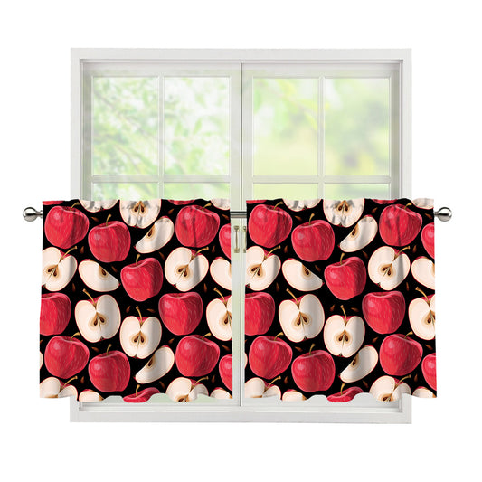 Apple Pattern Print Tier Curtains
